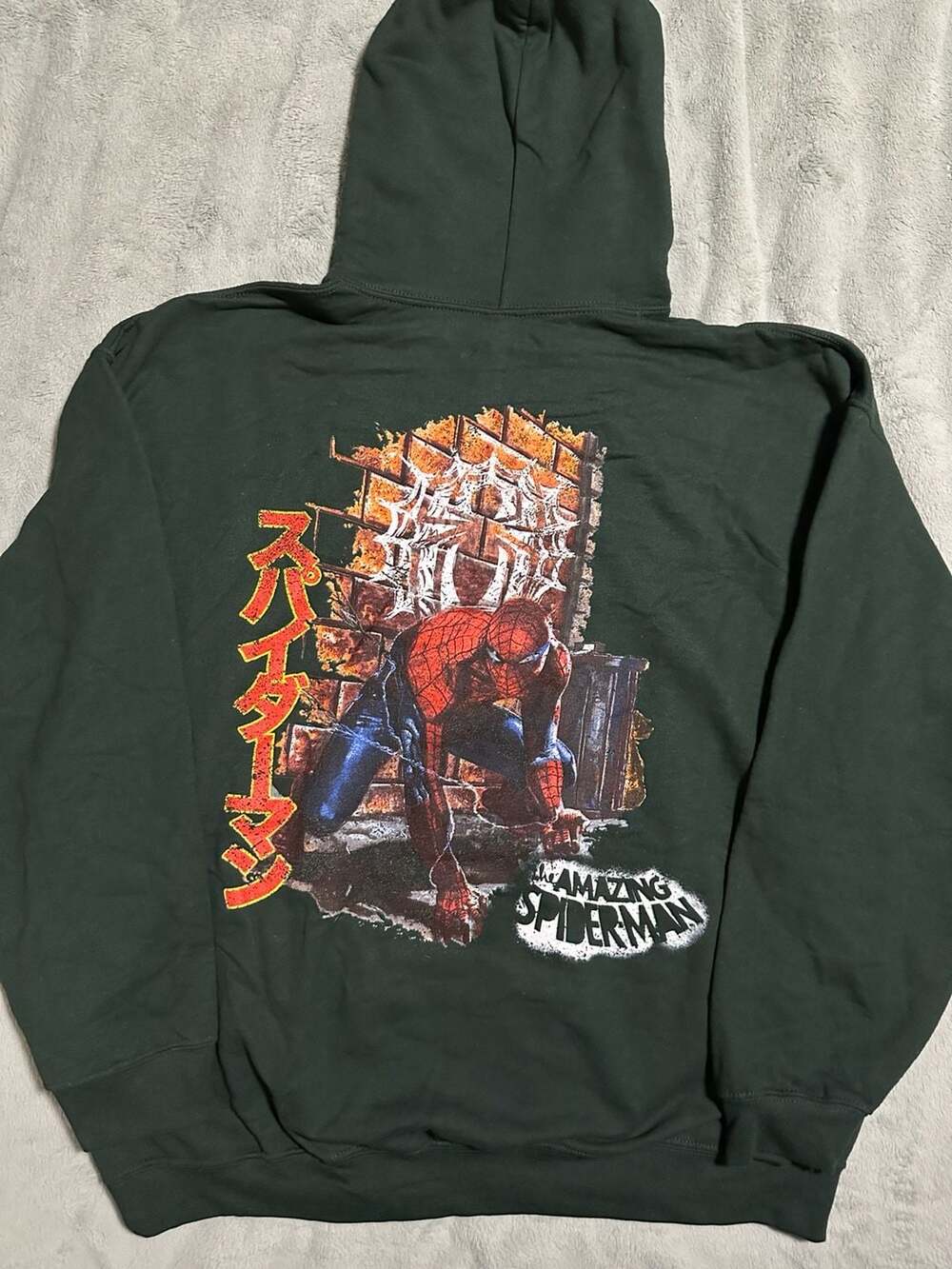 Civil Regime x Marvel The Amazing Spider-Man Forest Green Graphic Hoodie, Large